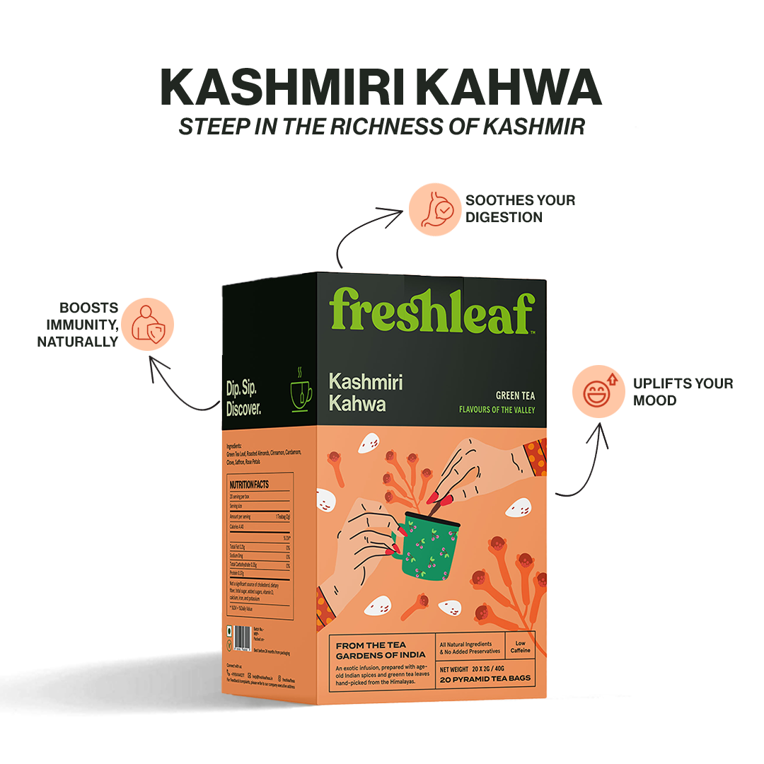 Kashmiri Kahwa | 20 Tea Bags | Green Tea